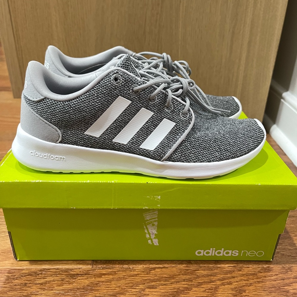Adidas Cloudfoam Charcoal and White Sneakers